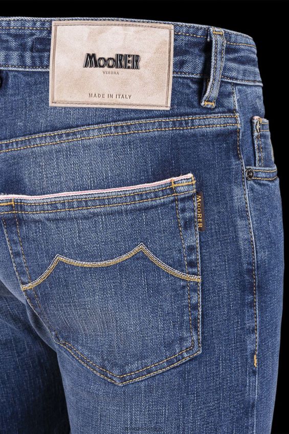 kläder se MooRER män pilon-dc104 w. 4009 s2 beige denim Z22LTF276