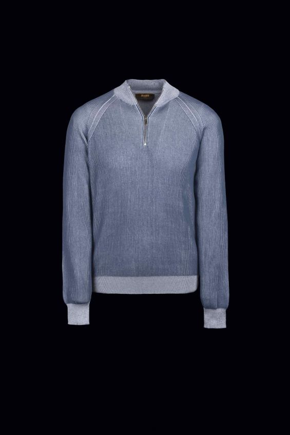 kläder se MooRER män fedro-vsp denim/bianco Z22LTF470