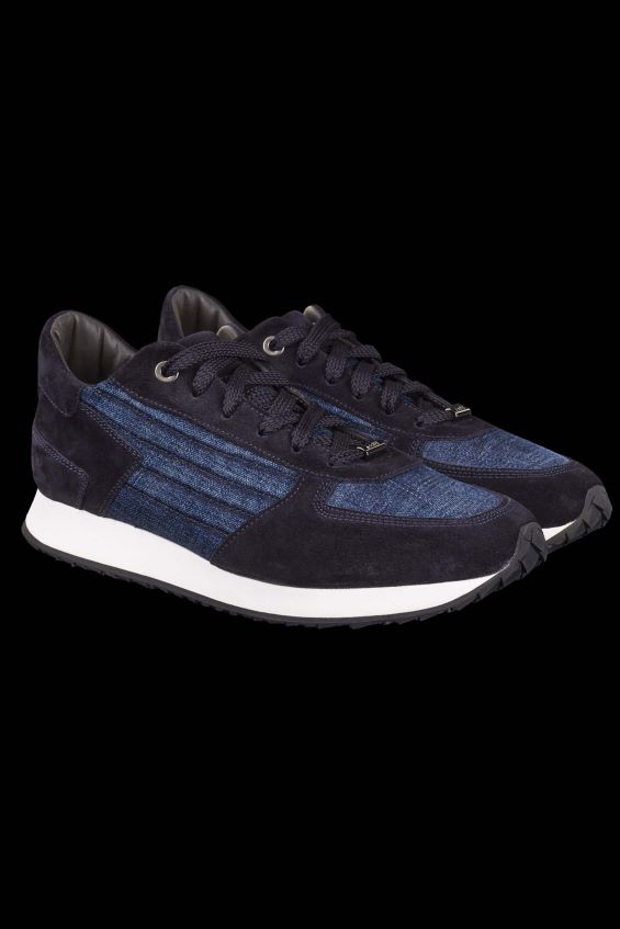 skor se MooRER män balla-p5j mörkblå/jeans smerigliato Z22LTF258