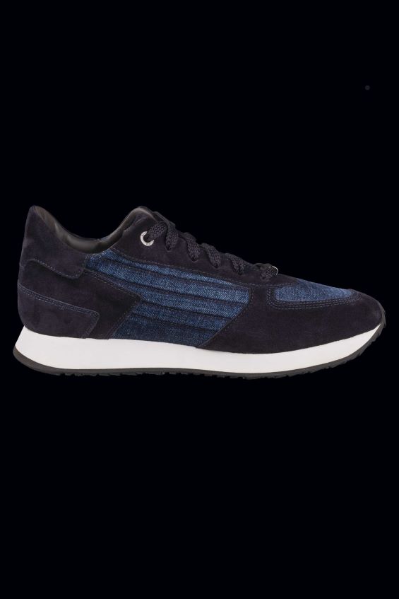 skor se MooRER män balla-p5j mörkblå/tvättade jeans Z22LTF259