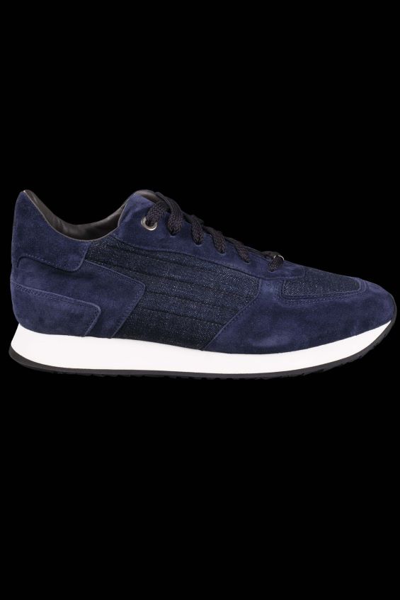 skor se MooRER män balla-p5j marinblå/tvättade jeans Z22LTF257