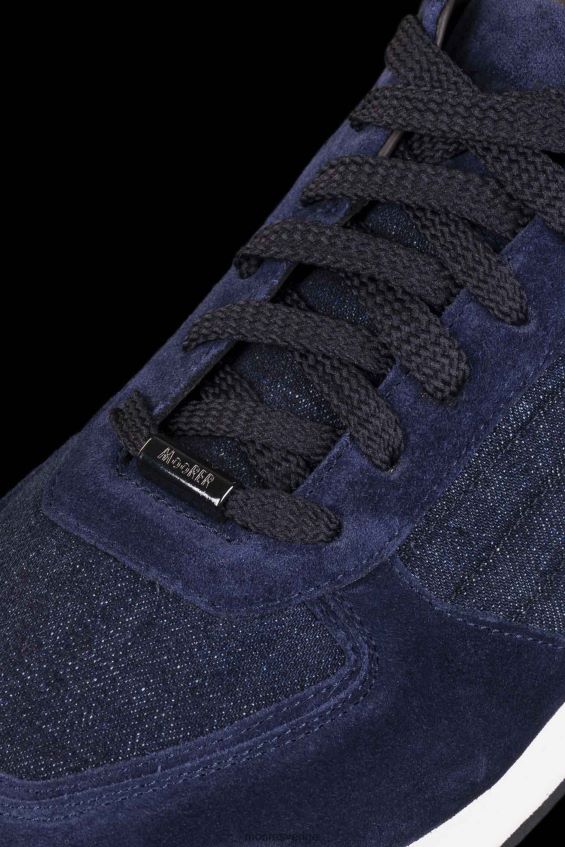 skor se MooRER män balla-p5j marinblå/tvättade jeans Z22LTF257